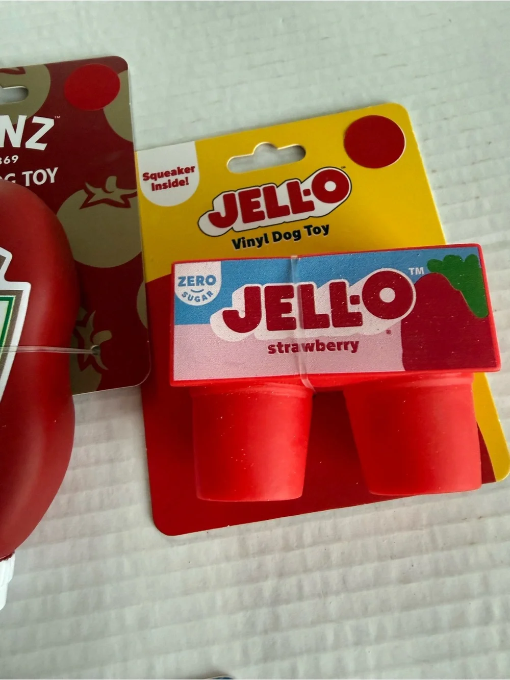 Vinyl Dog Toys , Ketchup, Jell-o, Kool-Aid Dog Toys Lot of 4